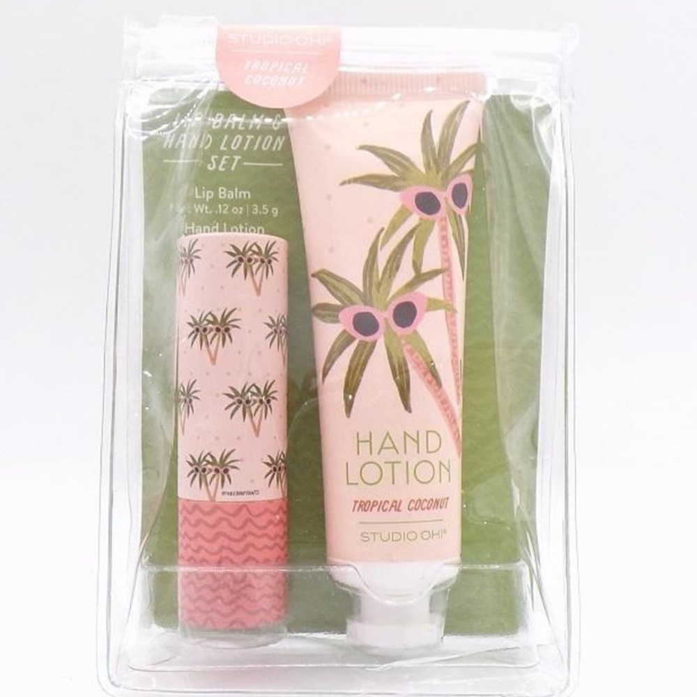Studio Oh Sunny Palms Lip Balm & Hand Lotion Set
